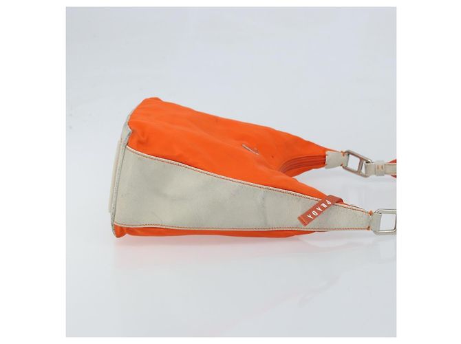 Borsa a Spalla PRADA in Nylon Arancione Argento Autentica ARZ293 - vista 3