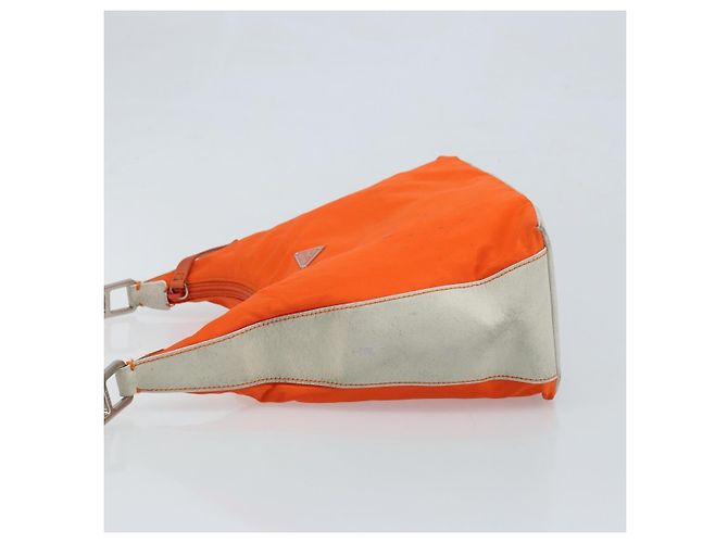 Borsa a Spalla PRADA in Nylon Arancione Argento Autentica ARZ293 - vista 4