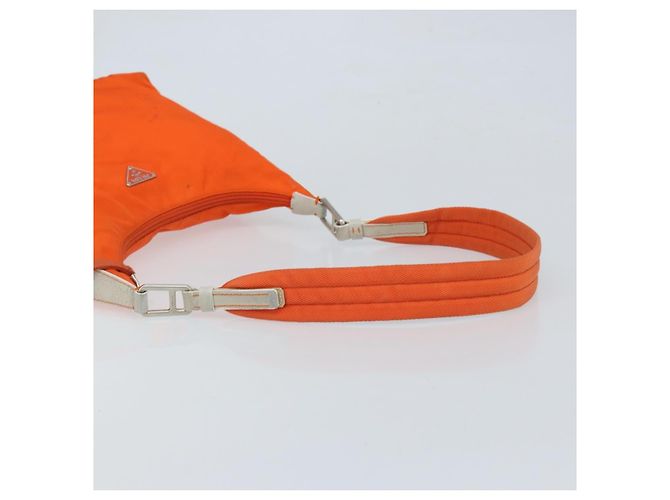 Borsa a Spalla PRADA in Nylon Arancione Argento Autentica ARZ293 - vista 7
