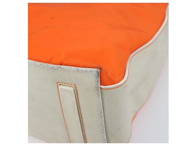 Borsa a Spalla PRADA in Nylon Arancione Argento Autentica ARZ293 - vista 8