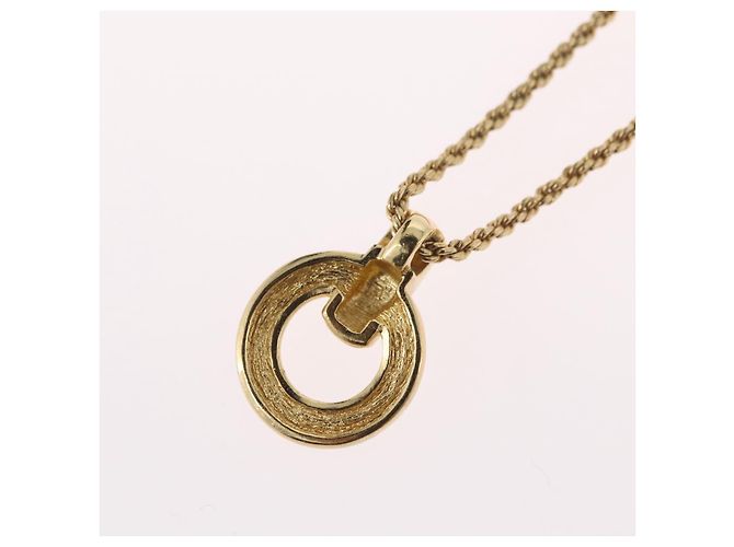 Collana Christian Dior in metallo dorato Auth BA11393 - vista 10