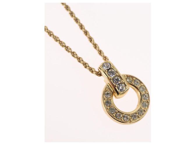 Collana Christian Dior in metallo dorato Auth BA11393 - vista 3