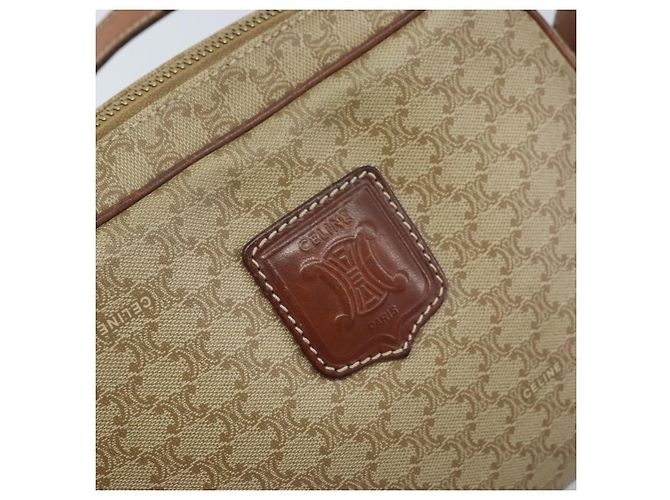 Céline Borsa a Spalla in Tela Macadam CELINE PVC Beige Oro Auth ARZ023 D'oro - vista 14