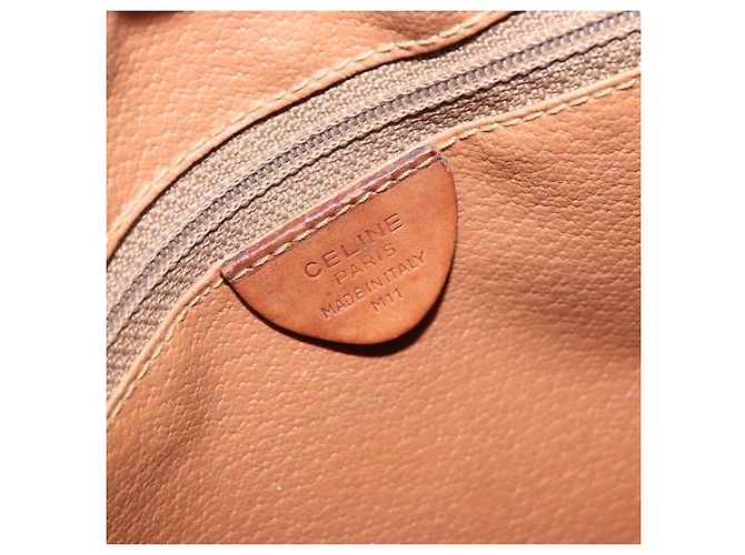 Céline Borsa a Spalla in Tela Macadam CELINE PVC Beige Oro Auth ARZ023 D'oro - vista 16