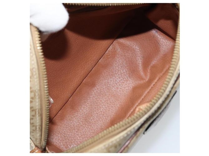 Céline Borsa a Spalla in Tela Macadam CELINE PVC Beige Oro Auth ARZ023 D'oro - vista 17
