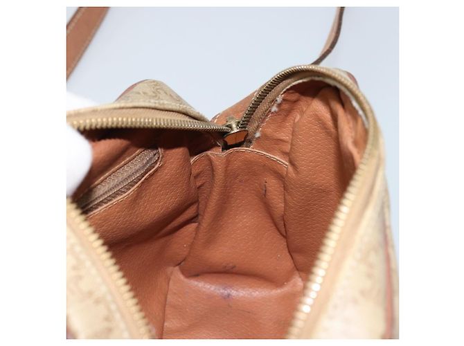 Céline Borsa a Spalla in Tela Macadam CELINE PVC Beige Oro Auth ARZ023 D'oro - vista 18