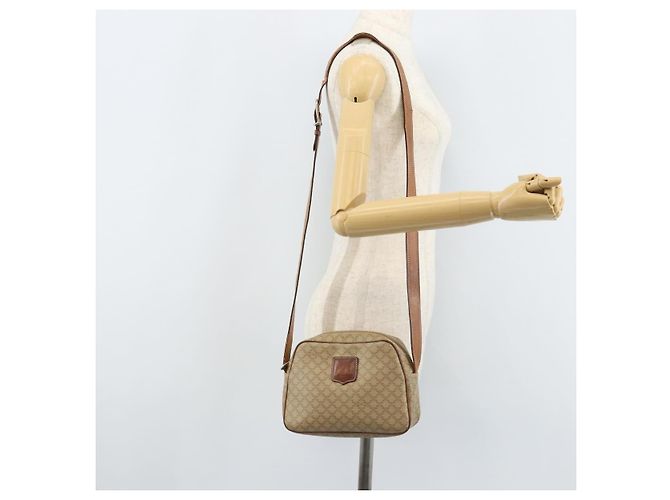 Céline Borsa a Spalla in Tela Macadam CELINE PVC Beige Oro Auth ARZ023 D'oro - vista 22