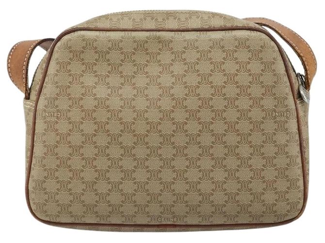 Céline Borsa a Spalla in Tela Macadam CELINE PVC Beige Oro Auth ARZ023 D'oro - vista 3