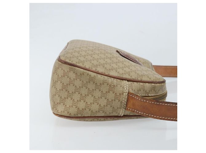 Céline Borsa a Spalla in Tela Macadam CELINE PVC Beige Oro Auth ARZ023 D'oro - vista 4