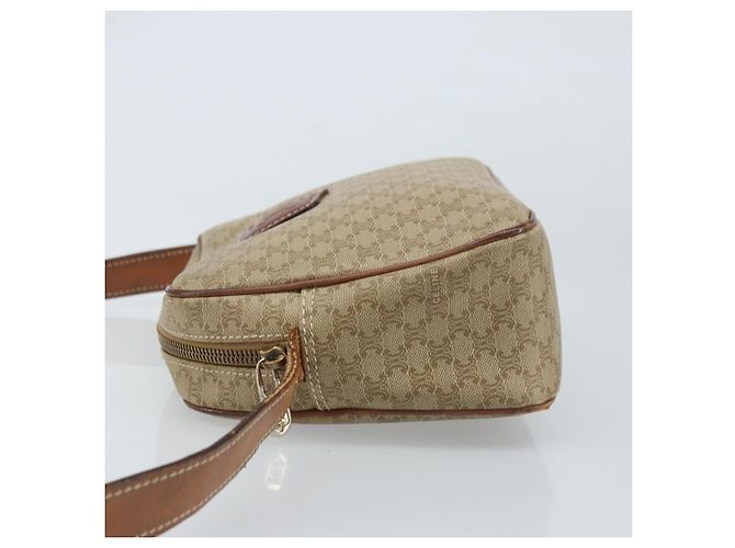 Céline Borsa a Spalla in Tela Macadam CELINE PVC Beige Oro Auth ARZ023 D'oro - vista 5