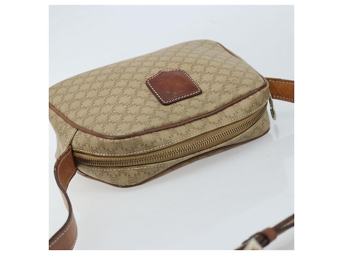 Céline Borsa a Spalla in Tela Macadam CELINE PVC Beige Oro Auth ARZ023 D'oro - vista 6
