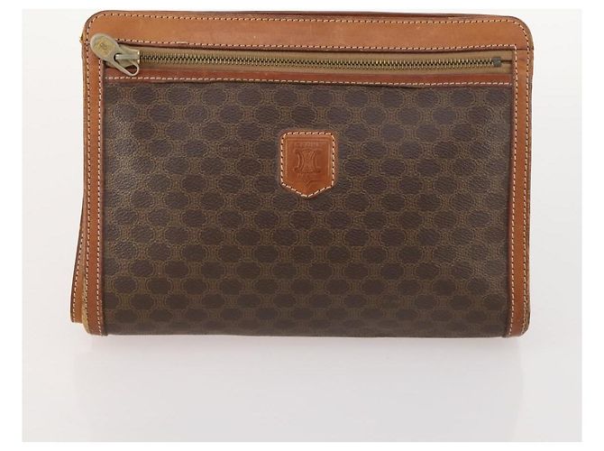 Céline Borsa a Spalla CELINE Macadam Canvas C Sulky PVC 2 Set Marrone Beige Auth 172314 - vista 11