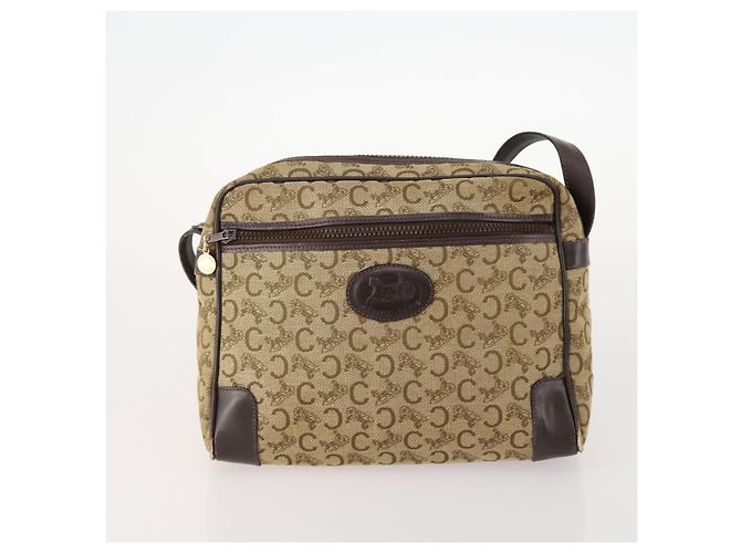Céline Borsa a Spalla CELINE Macadam Canvas C Sulky PVC 2 Set Marrone Beige Auth 172314 - vista 2