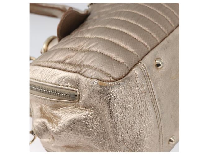 Chloé Borsa a Mano Chloe in Pelle Beige Oro Auth 174575 D'oro - vista 12