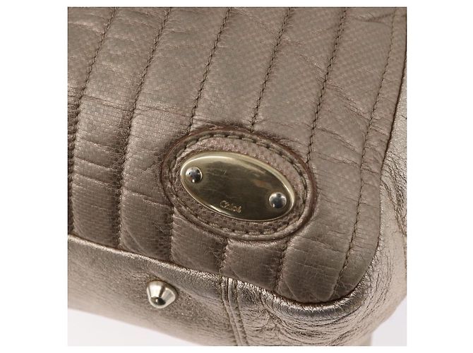 Chloé Borsa a Mano Chloe in Pelle Beige Oro Auth 174575 D'oro - vista 14