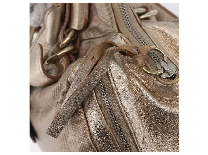 Chloé Borsa a Mano Chloe in Pelle Beige Oro Auth 174575 D'oro - vista 15