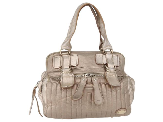 Chloé Borsa a Mano Chloe in Pelle Beige Oro Auth 174575 D'oro - vista 2