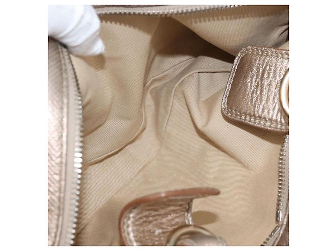 Chloé Borsa a Mano Chloe in Pelle Beige Oro Auth 174575 D'oro - vista 21