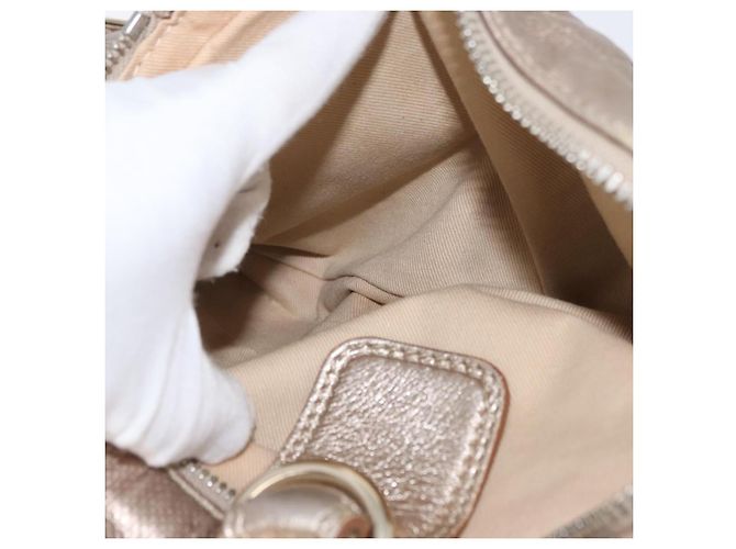 Chloé Borsa a Mano Chloe in Pelle Beige Oro Auth 174575 D'oro - vista 22