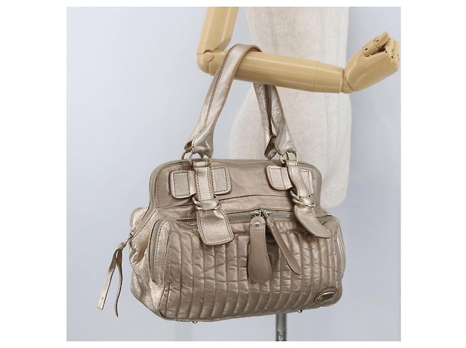 Chloé Borsa a Mano Chloe in Pelle Beige Oro Auth 174575 D'oro - vista 24