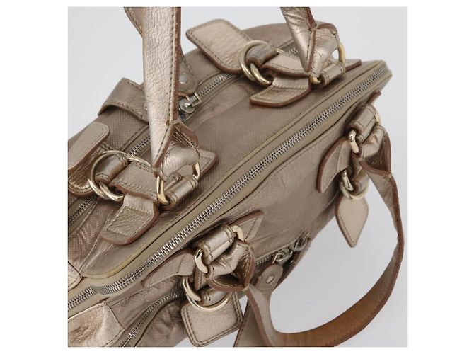 Chloé Borsa a Mano Chloe in Pelle Beige Oro Auth 174575 D'oro - vista 6