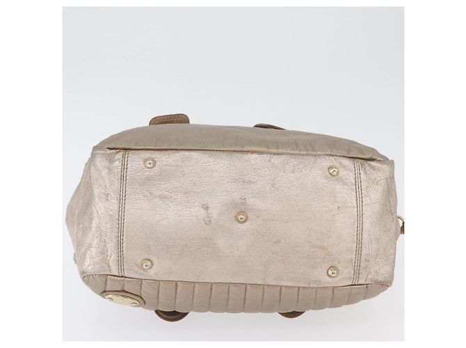 Chloé Borsa a Mano Chloe in Pelle Beige Oro Auth 174575 D'oro - vista 9