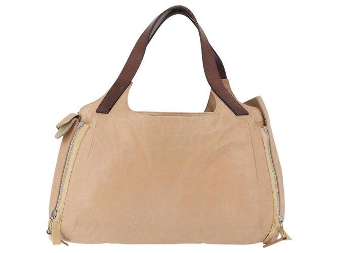 Céline Borsa a mano CELINE in pelle beige dorato Auth 174610 D'oro - vista 2