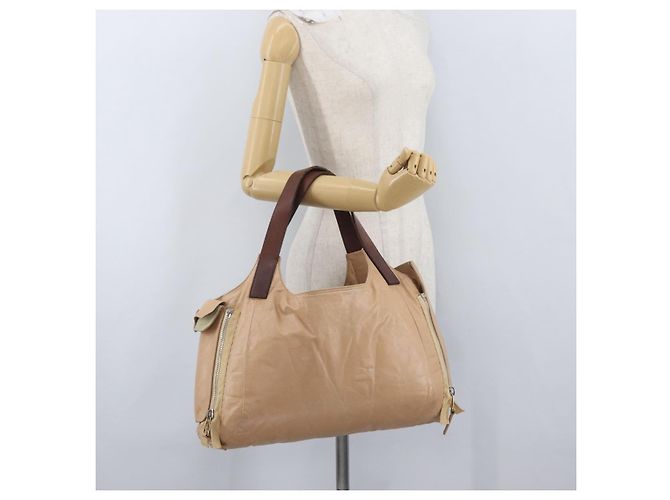 Céline Borsa a mano CELINE in pelle beige dorato Auth 174610 D'oro - vista 28