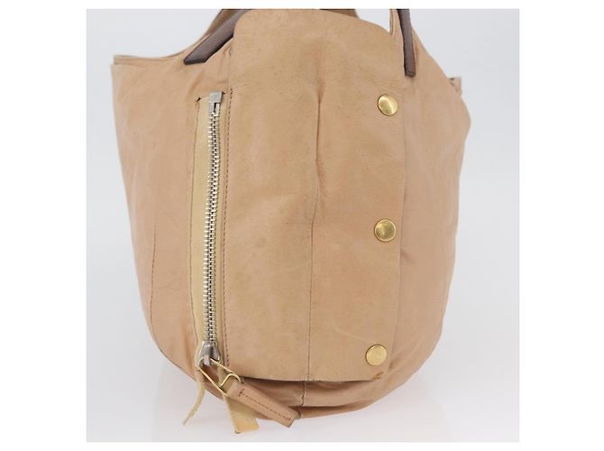 Céline Borsa a mano CELINE in pelle beige dorato Auth 174610 D'oro - vista 4