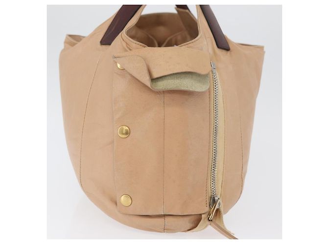 Céline Borsa a mano CELINE in pelle beige dorato Auth 174610 D'oro - vista 5