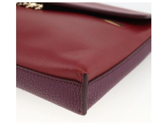 Chloé Borsa a spalla in pelle Chloe con catena rossa e oro Auth ka3046A Rosso D'oro - vista 10
