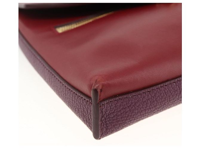 Chloé Borsa a spalla in pelle Chloe con catena rossa e oro Auth ka3046A Rosso D'oro - vista 11