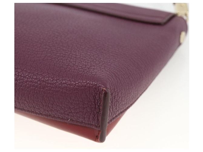 Chloé Borsa a spalla in pelle Chloe con catena rossa e oro Auth ka3046A Rosso D'oro - vista 12