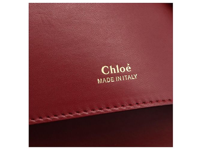 Chloé Borsa a spalla in pelle Chloe con catena rossa e oro Auth ka3046A Rosso D'oro - vista 15