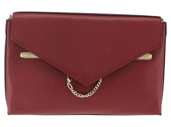 Chloé Borsa a spalla in pelle Chloe con catena rossa e oro Auth ka3046A Rosso D'oro - vista 2