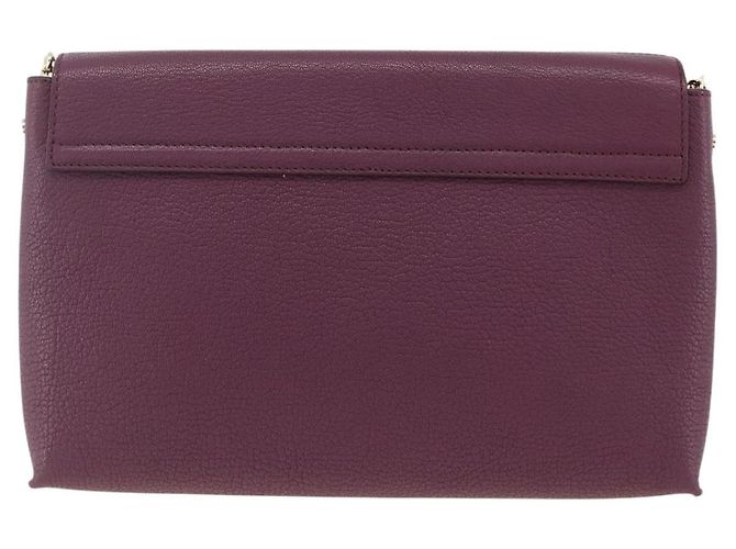 Chloé Borsa a spalla in pelle Chloe con catena rossa e oro Auth ka3046A Rosso D'oro - vista 3