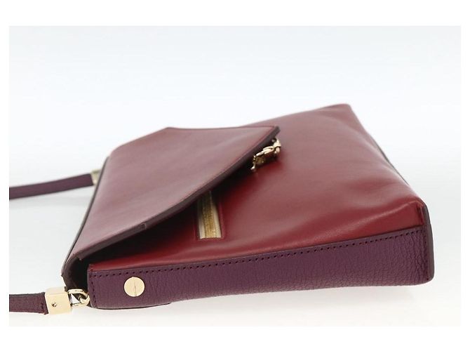 Chloé Borsa a spalla in pelle Chloe con catena rossa e oro Auth ka3046A Rosso D'oro - vista 4
