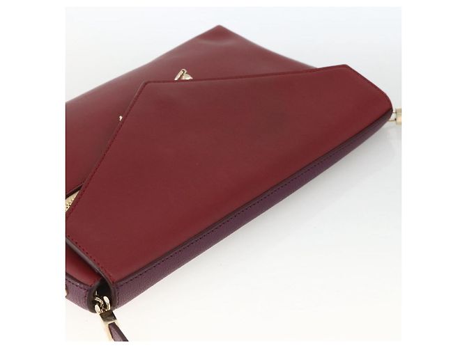 Chloé Borsa a spalla in pelle Chloe con catena rossa e oro Auth ka3046A Rosso D'oro - vista 6