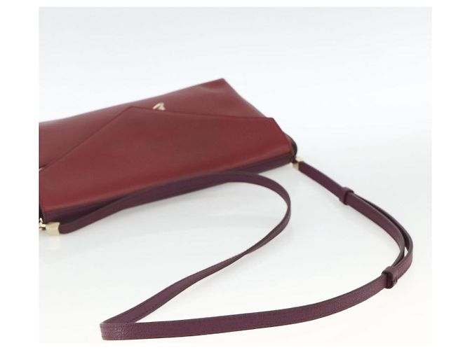 Chloé Borsa a spalla in pelle Chloe con catena rossa e oro Auth ka3046A Rosso D'oro - vista 7