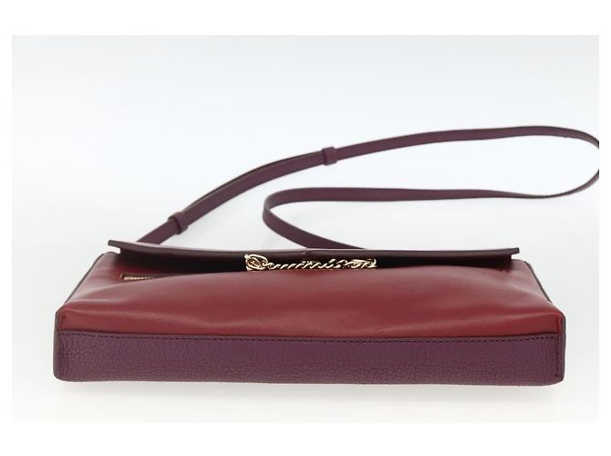 Chloé Borsa a spalla in pelle Chloe con catena rossa e oro Auth ka3046A Rosso D'oro - vista 9