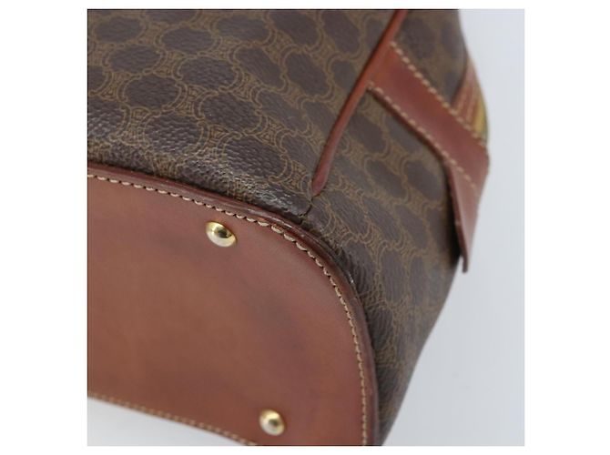 Céline CELINE Macadam Canvas Handtasche aus PVC-Leder in Braun und Gold Auth 174499 Golden - Ansicht 10