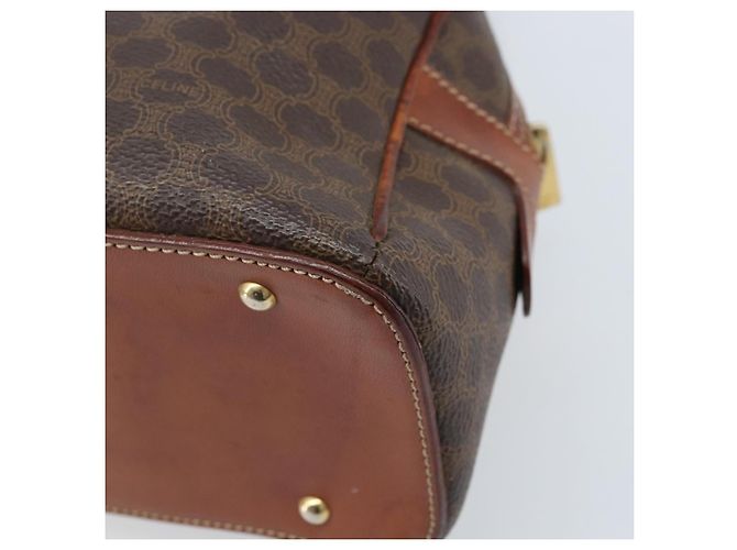 Céline CELINE Macadam Canvas Handtasche aus PVC-Leder in Braun und Gold Auth 174499 Golden - Ansicht 12