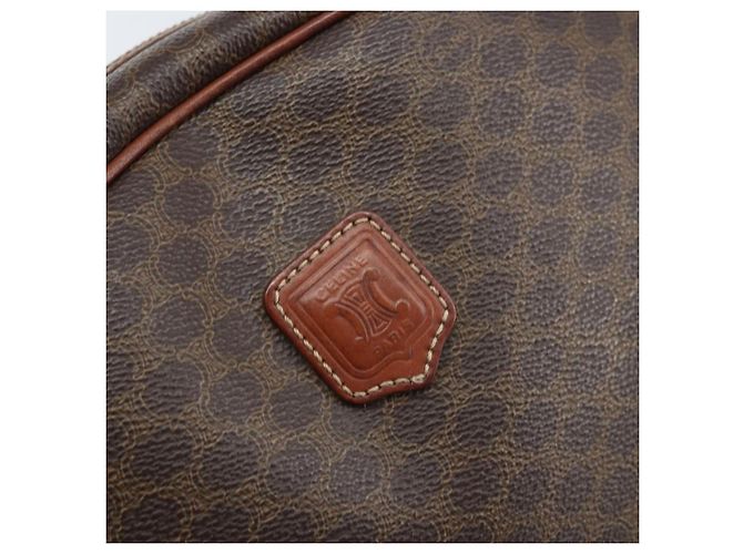 Céline CELINE Macadam Canvas Handtasche aus PVC-Leder in Braun und Gold Auth 174499 Golden - Ansicht 14