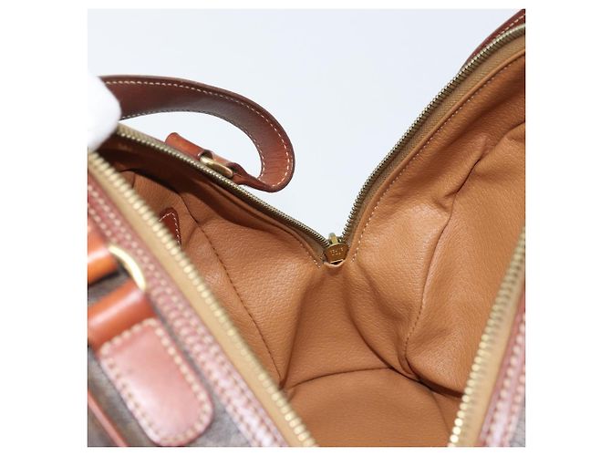 Céline CELINE Macadam Canvas Handtasche aus PVC-Leder in Braun und Gold Auth 174499 Golden - Ansicht 18