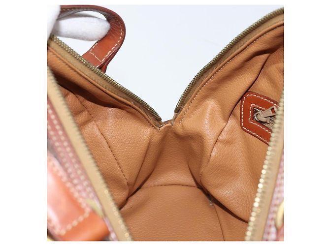 Céline CELINE Macadam Canvas Handtasche aus PVC-Leder in Braun und Gold Auth 174499 Golden - Ansicht 19