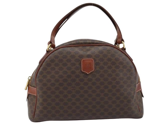 Céline CELINE Macadam Canvas Handtasche aus PVC-Leder in Braun und Gold Auth 174499 Golden - Ansicht 2
