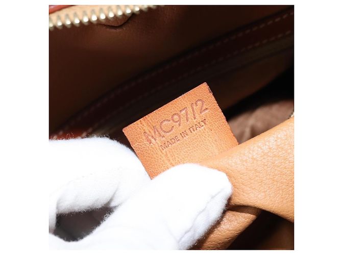 Céline CELINE Macadam Canvas Handtasche aus PVC-Leder in Braun und Gold Auth 174499 Golden - Ansicht 22