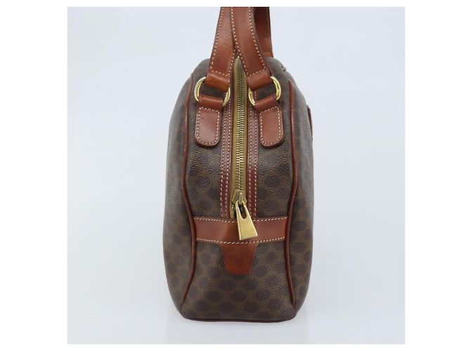 Céline CELINE Macadam Canvas Handtasche aus PVC-Leder in Braun und Gold Auth 174499 Golden - Ansicht 4