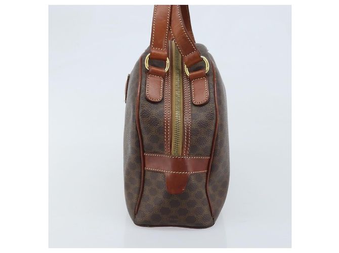 Céline CELINE Macadam Canvas Handtasche aus PVC-Leder in Braun und Gold Auth 174499 Golden - Ansicht 5