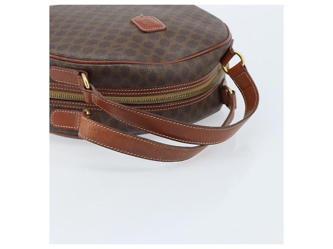 Céline CELINE Macadam Canvas Handtasche aus PVC-Leder in Braun und Gold Auth 174499 Golden - Ansicht 7